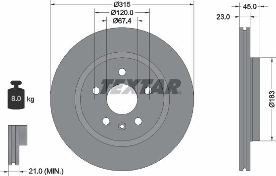 Textar 92315803 - Discofreno autozon.pro