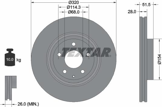 Textar 92315203 - Discofreno autozon.pro