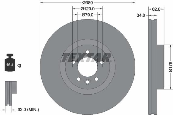 Textar 92316405 - Discofreno autozon.pro