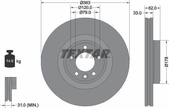 Textar 92313505 - Discofreno autozon.pro