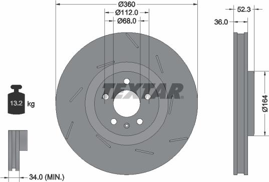 Textar 92334105 - Discofreno autozon.pro