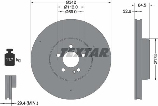 Textar 92331205 - Discofreno autozon.pro