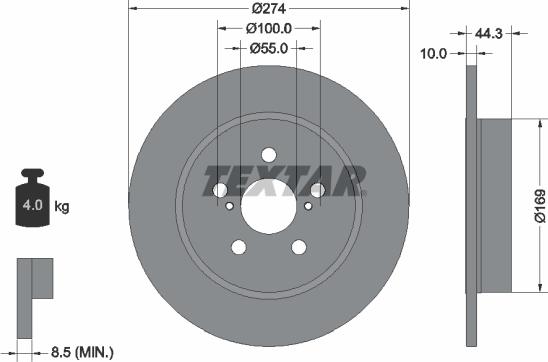 Textar 92333703 - Discofreno autozon.pro