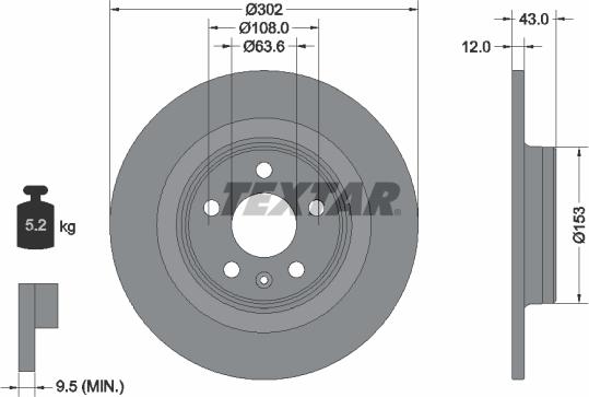 Textar 92295105 - Discofreno autozon.pro