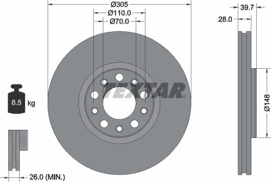 Textar 92293903 - Discofreno autozon.pro