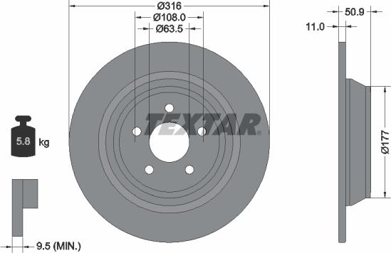 Textar 92292503 - Discofreno autozon.pro