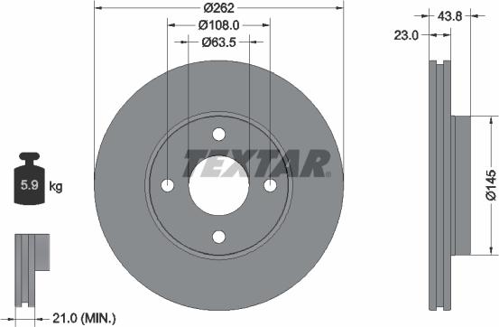 Textar 92292703 - Discofreno autozon.pro