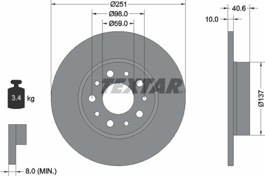 Textar 92244303 - Discofreno autozon.pro