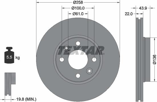 Textar 92241503 - Discofreno autozon.pro