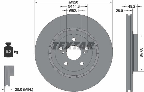 Textar 92259405 - Discofreno autozon.pro