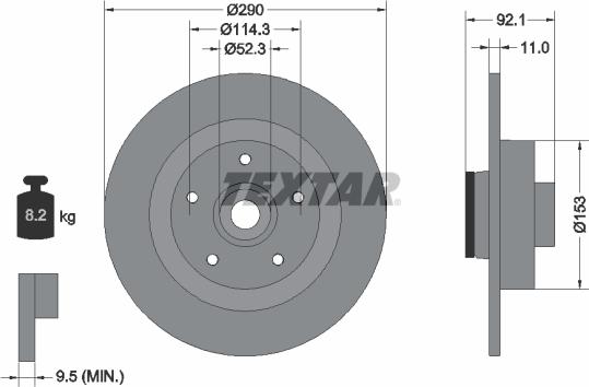 Textar 92254100 - Discofreno autozon.pro