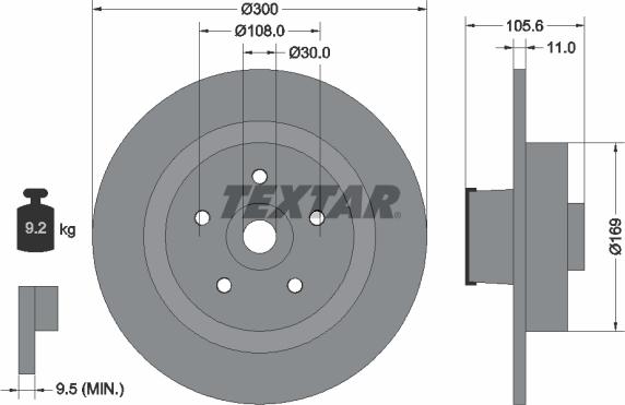 Textar 92252900 - Discofreno autozon.pro