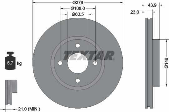 Textar 92252403 - Discofreno autozon.pro