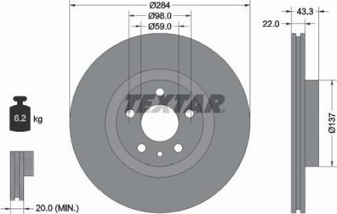 Textar 92252800 - Discofreno autozon.pro