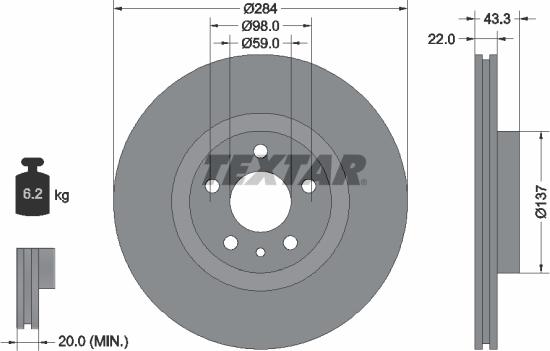 Textar 92252803 - Discofreno autozon.pro