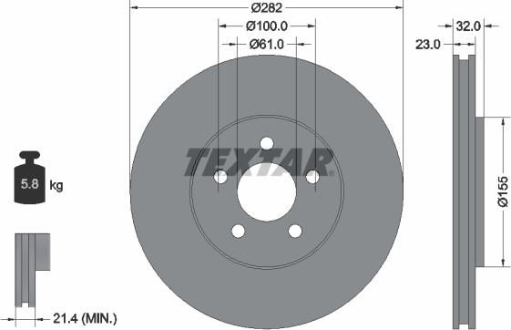 Textar 92269300 - Discofreno autozon.pro