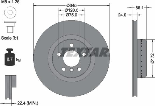 Textar 92265125 - Discofreno autozon.pro