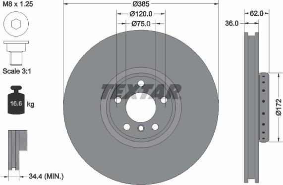 Textar 92266425 - Discofreno autozon.pro