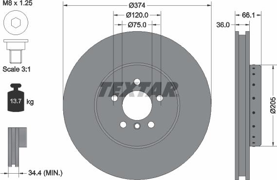 Textar 92266025 - Discofreno autozon.pro