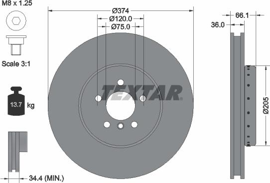 Textar 92266125 - Discofreno autozon.pro