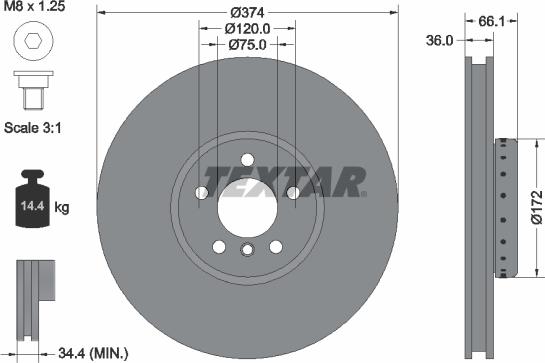 Textar 92266225 - Discofreno autozon.pro