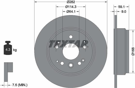 Textar 92261703 - Discofreno autozon.pro