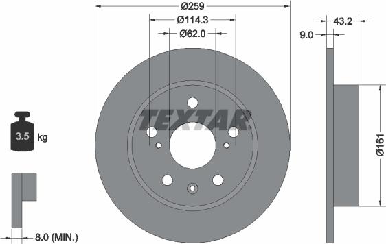 Textar 92268403 - Discofreno autozon.pro