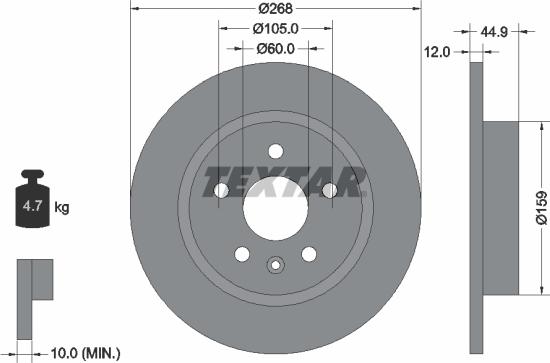 Textar 92205500 - Discofreno autozon.pro