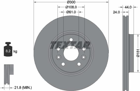 Textar 92202803 - Discofreno autozon.pro