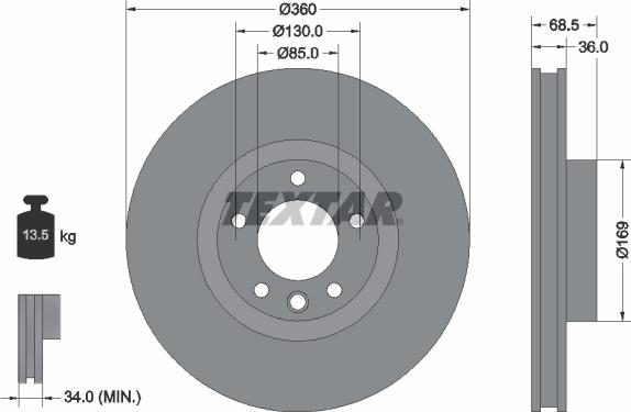 Textar 92219505 - Discofreno autozon.pro