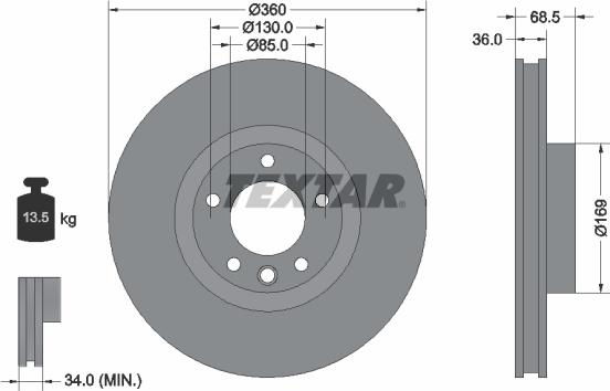 Textar 92219605 - Discofreno autozon.pro