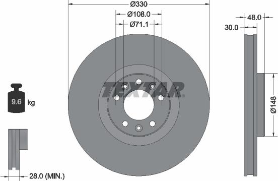 Textar 92283403 - Discofreno autozon.pro