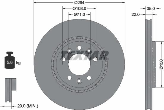 Textar 92287103 - Discofreno autozon.pro