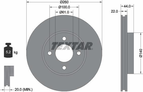 Textar 92239903 - Discofreno autozon.pro