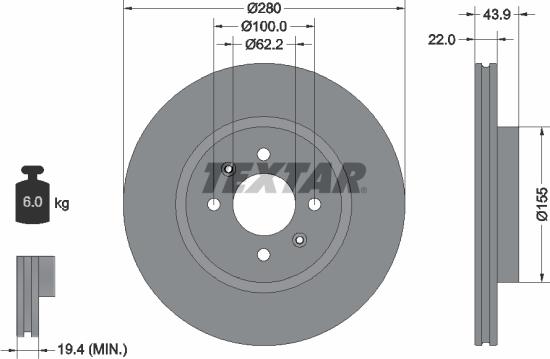 Textar 92239303 - Discofreno autozon.pro