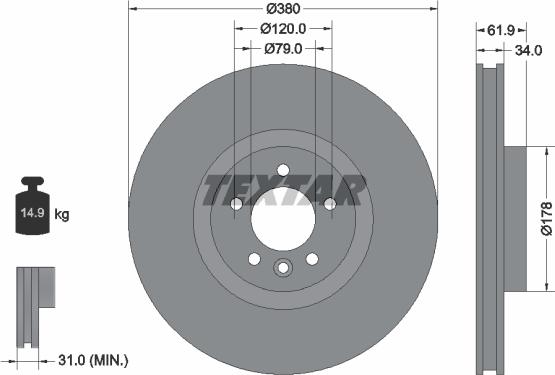 Textar 92235605 - Discofreno autozon.pro