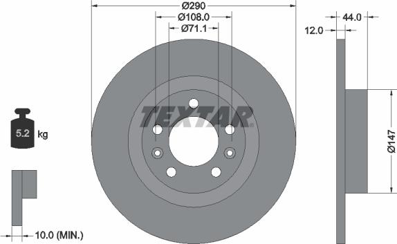 Textar 92238003 - Discofreno autozon.pro