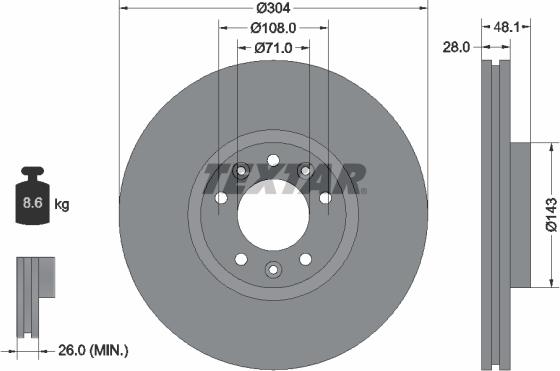 Textar 92232303 - Discofreno autozon.pro