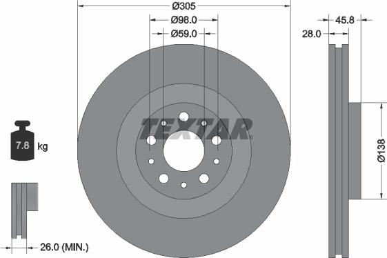 Textar 92237600 - Discofreno autozon.pro