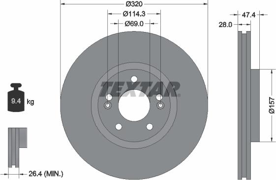 Textar 92237803 - Discofreno autozon.pro