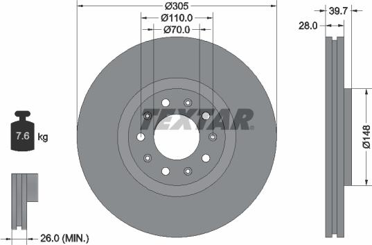 Textar 92220800 - Discofreno autozon.pro