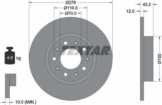 Textar 92221000 - Discofreno autozon.pro