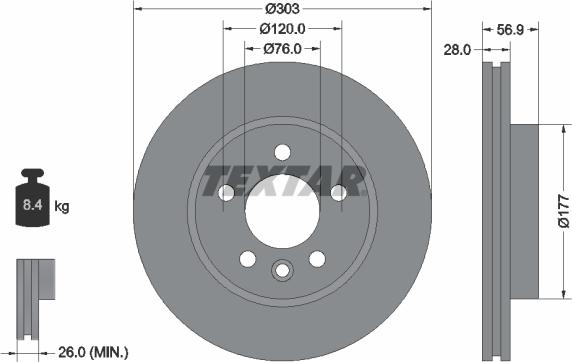 Textar 92228903 - Discofreno autozon.pro