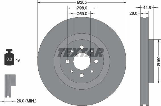 Textar 92228503 - Discofreno autozon.pro