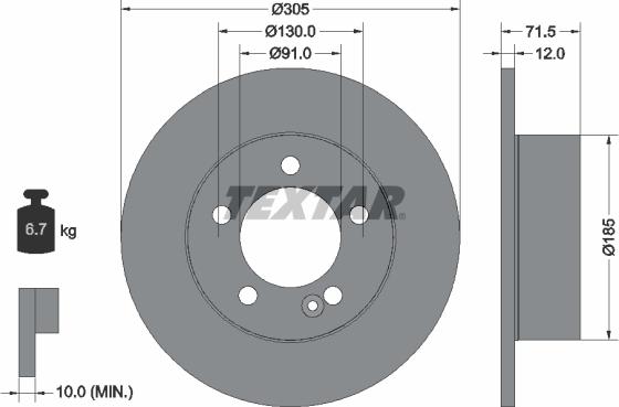 Textar 92228800 - Discofreno autozon.pro