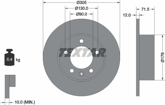 Textar 92228700 - Discofreno autozon.pro