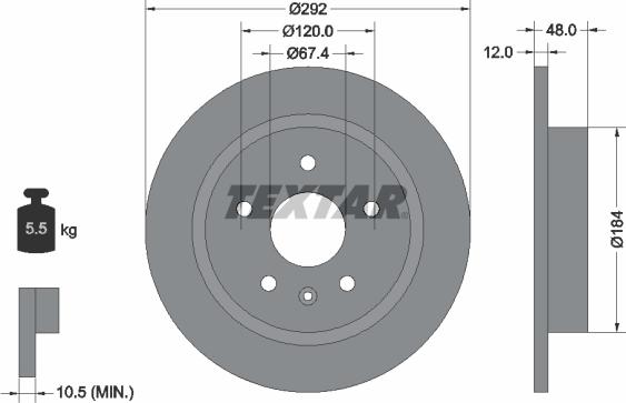 Textar 92222903 - Discofreno autozon.pro