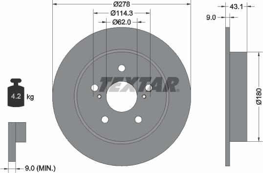 Textar 92222300 - Discofreno autozon.pro