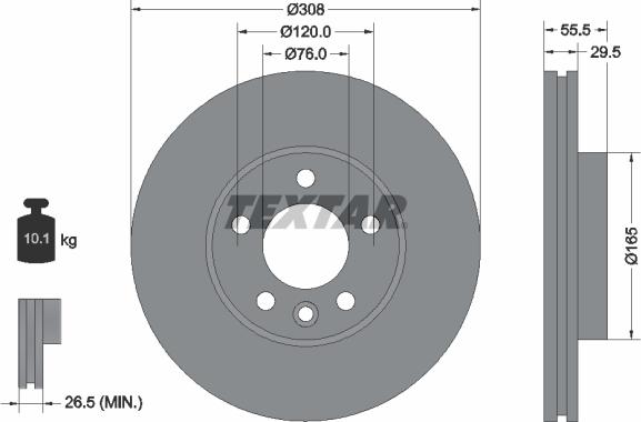 Textar 92279505 - Discofreno autozon.pro