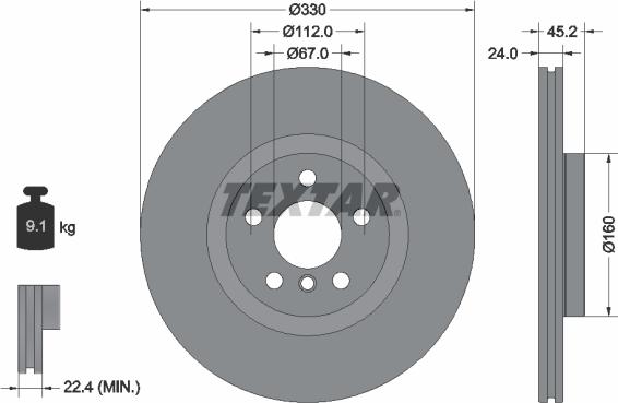 Textar 92274403 - Discofreno autozon.pro